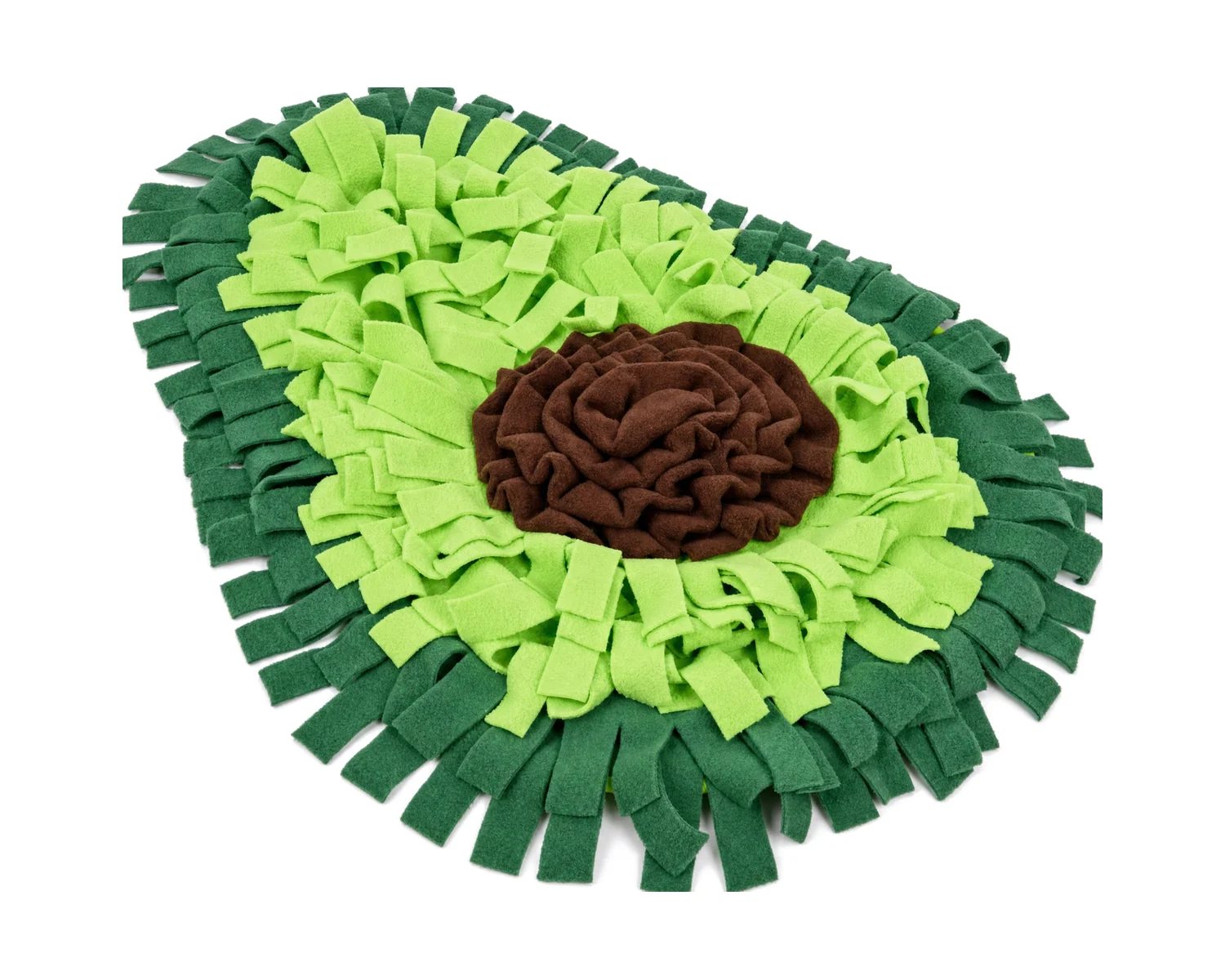 Avocado Snuffelmat, avocado-vormige mat in groen en bruin