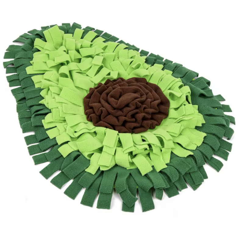 Avocado Snuffelmat, avocado-vormige mat in groen en bruin